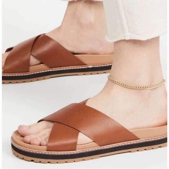 Madewell The Dayna Lugsole Slide Sandal in Leather 6 - Picture 3 of 14